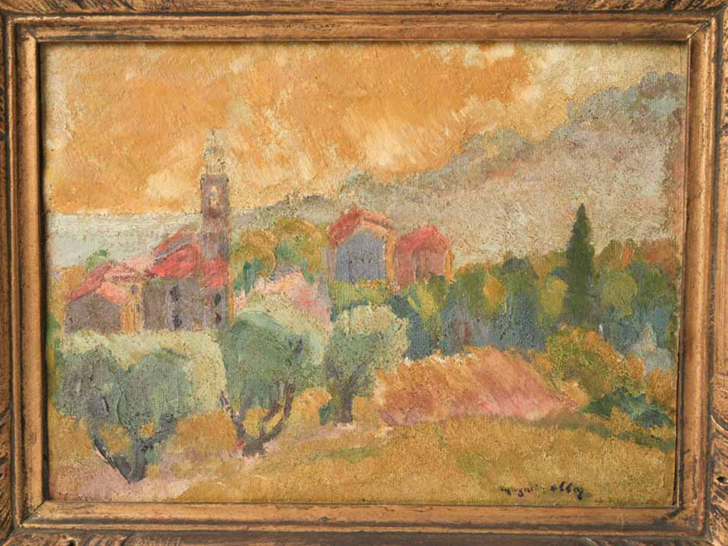Textured landscape oil painting
