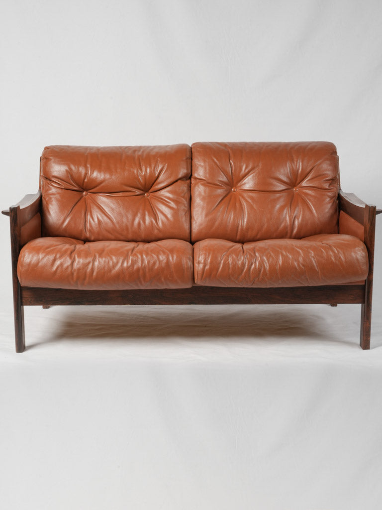 Sleek Palisander Frame Two-Seater Sofa