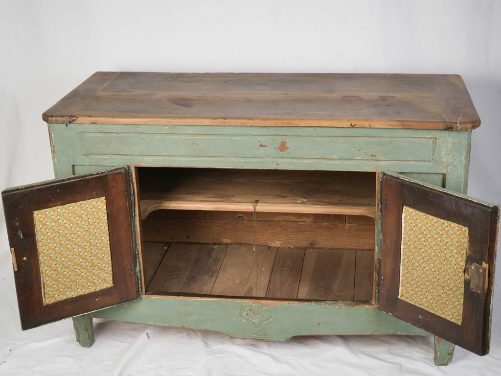 Rustic wooden-patterned interior dresser