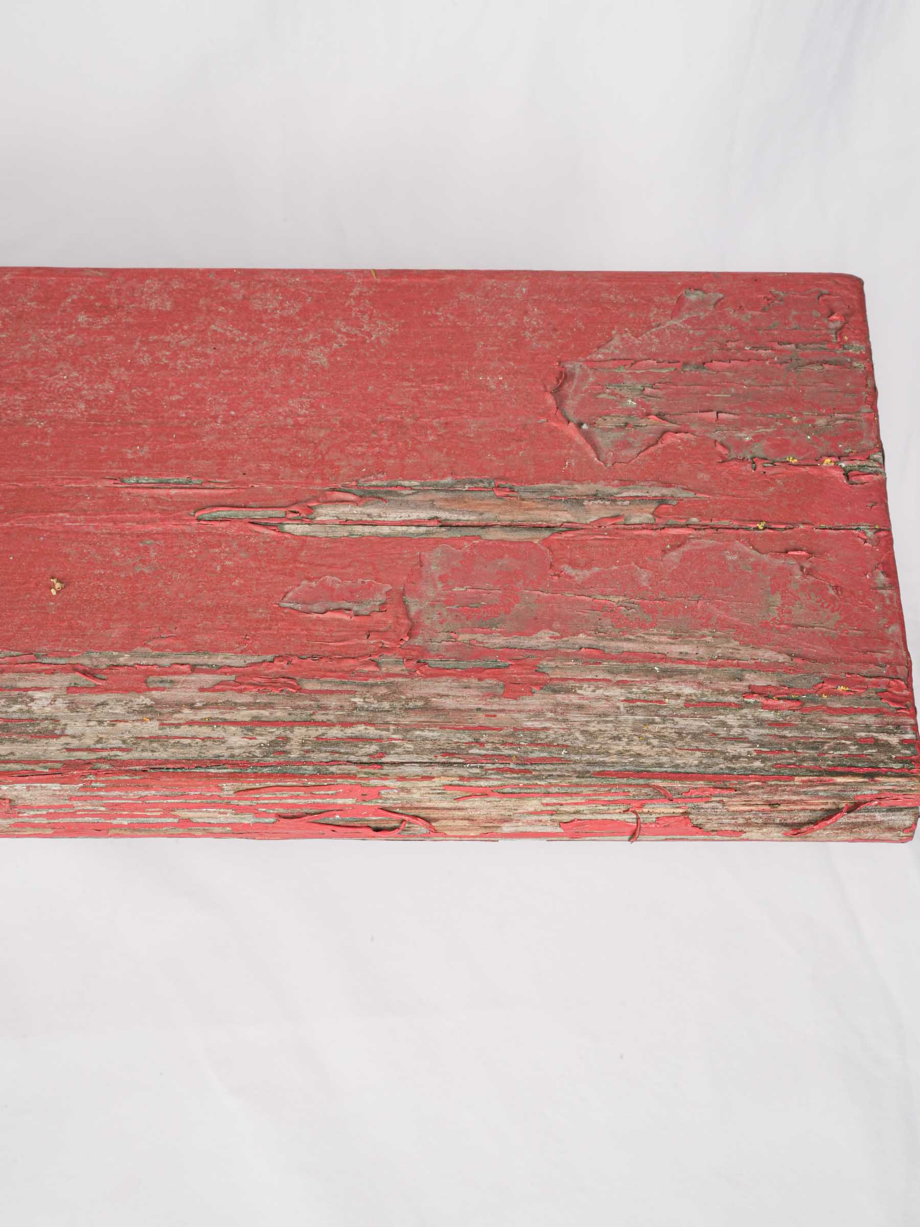 Whimsical Garden Bench w/ Branch-Form Cast Iron Supports and Red Painted Finish - 63"