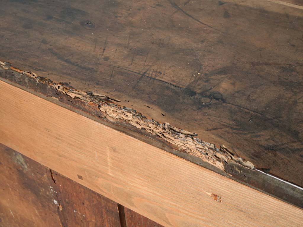 Period hardware green rustic cabinet