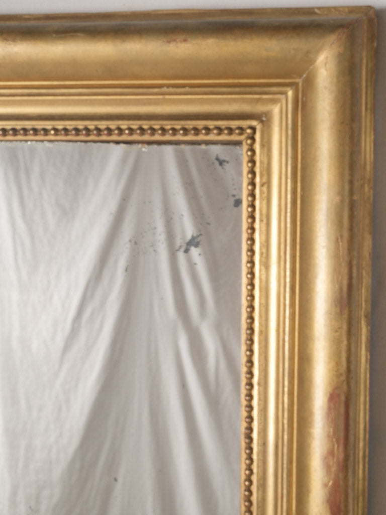 Antique French Pearled Wooden Mirror