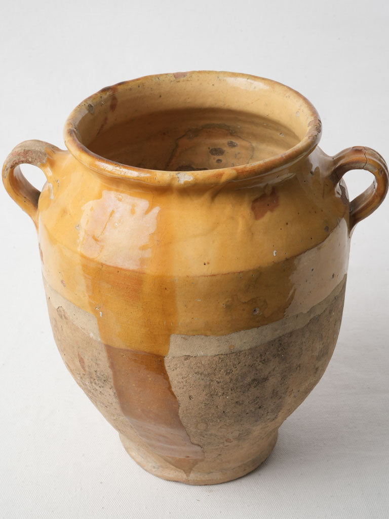 Large Terracotta Confit Pot W/ Ochre Glaze - 11½"