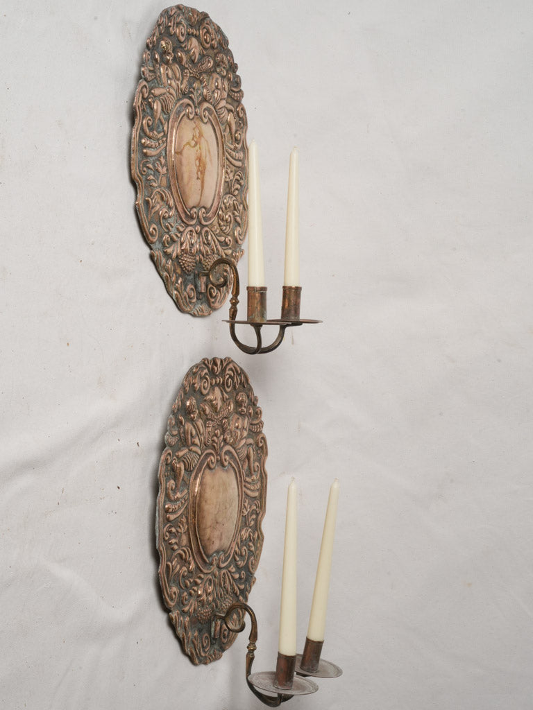 Hand-worked 19th-century wall fixtures