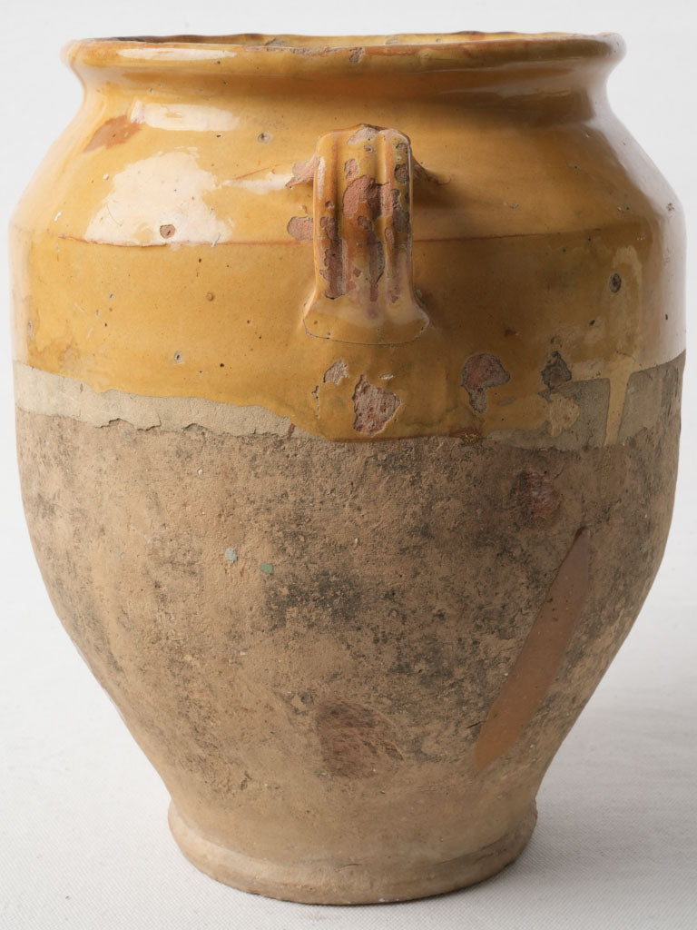 Large Terracotta Confit Pot W/ Ochre Glaze - 11½"