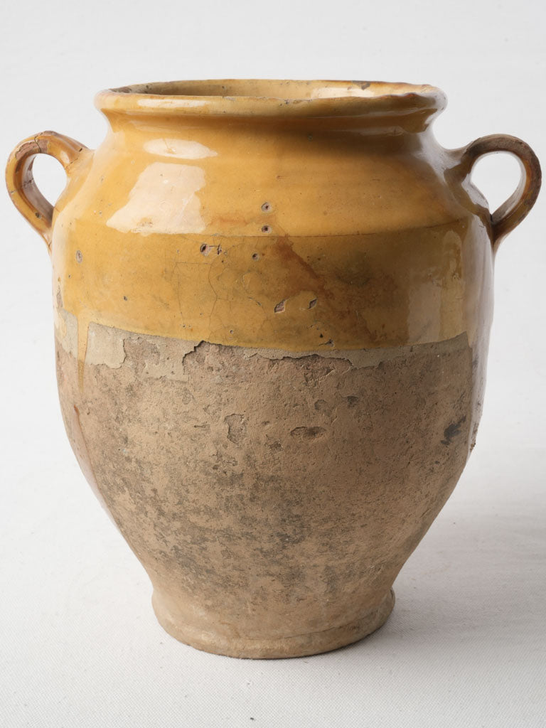 Large Terracotta Confit Pot W/ Ochre Glaze - 11½"
