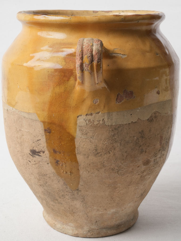 Large Terracotta Confit Pot W/ Ochre Glaze - 11½"