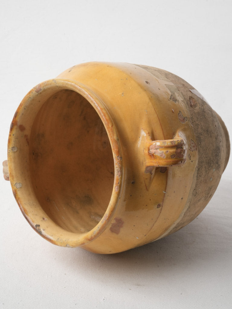 Large Terracotta Confit Pot W/ Ochre Glaze - 11½"