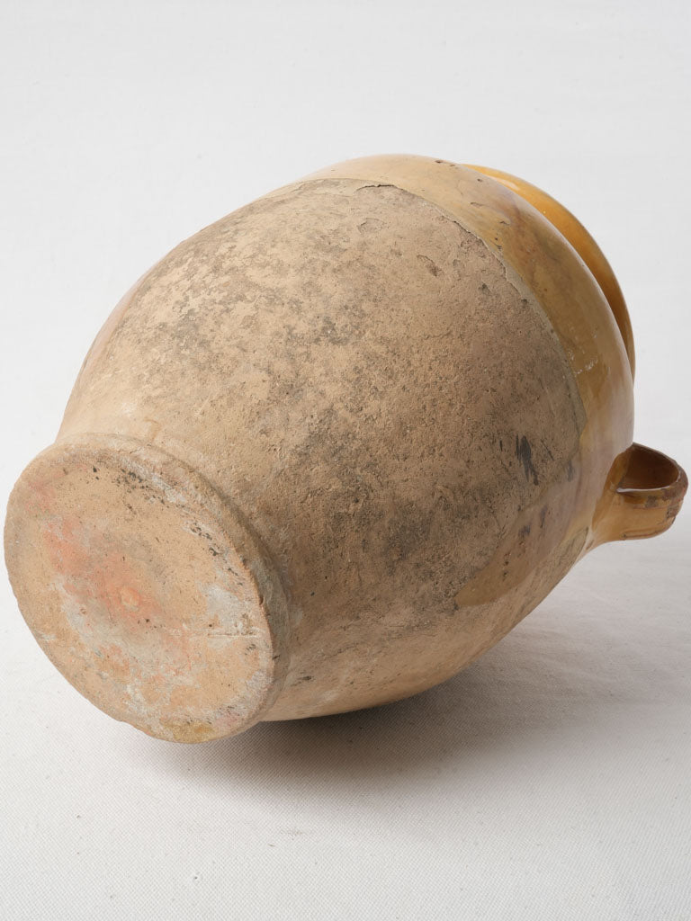 Large Terracotta Confit Pot W/ Ochre Glaze - 11½"