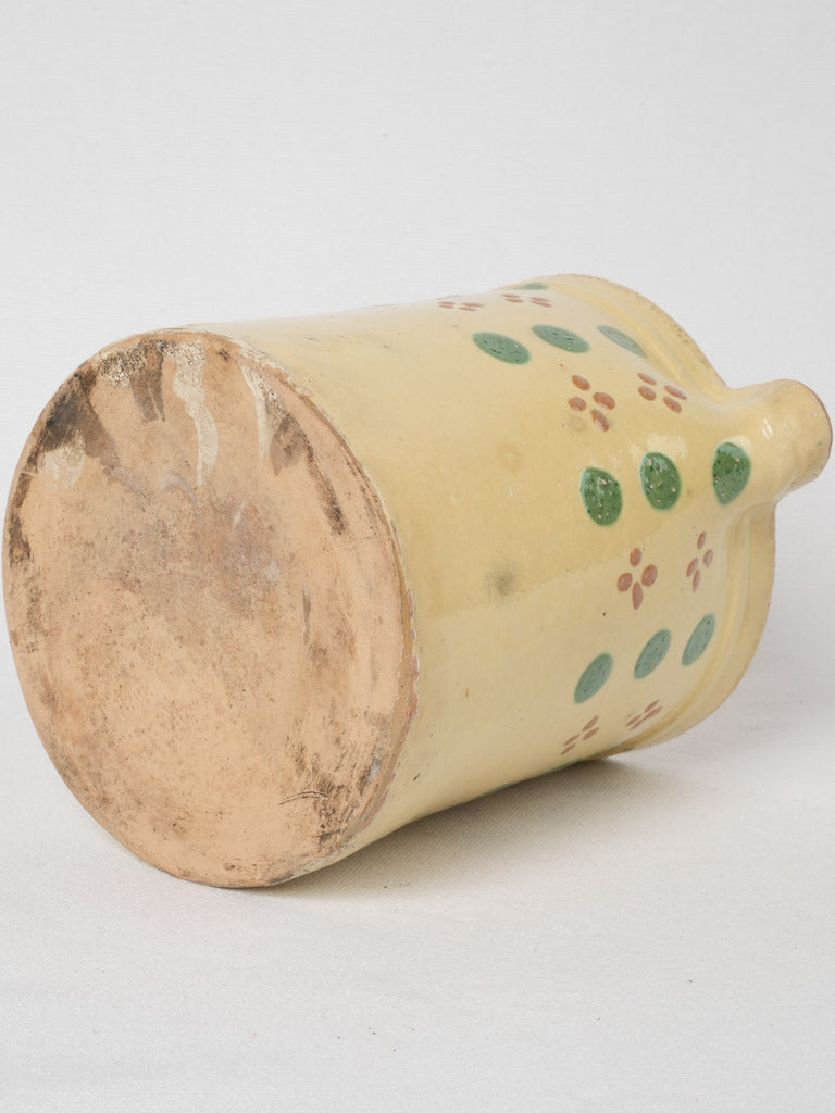 Savoie region handmade yellow spotted jug