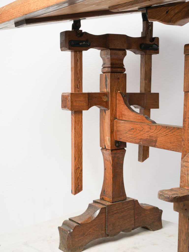 Sculptural 1930s drafting table wood