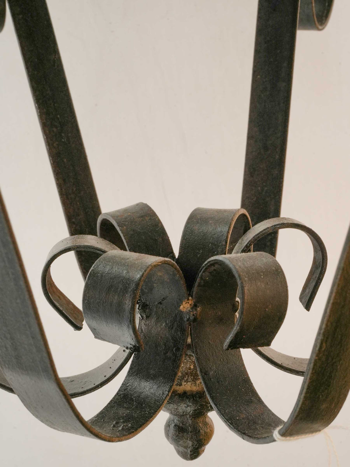 Large Vintage Four-Light Wrought-Iron Lantern w/ Scrollwork - 35½"