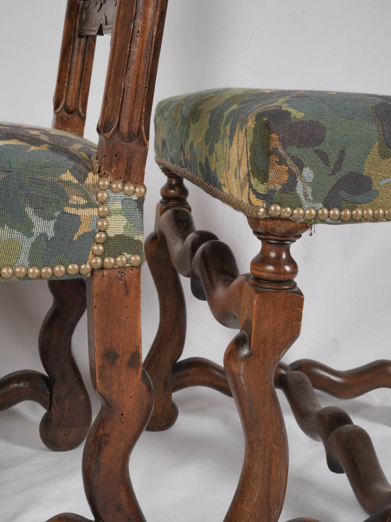 False Pair of Late 17th Century Provençal Ladder-Back Chairs in Walnut