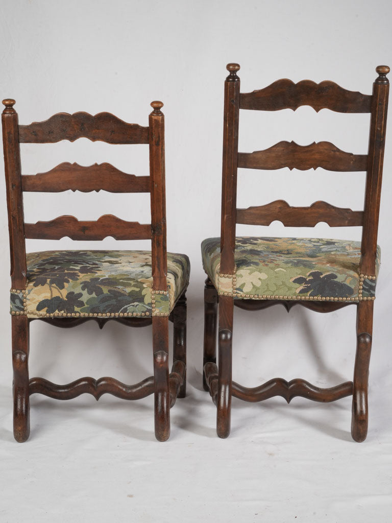False Pair of Late 17th Century Provençal Ladder-Back Chairs in Walnut