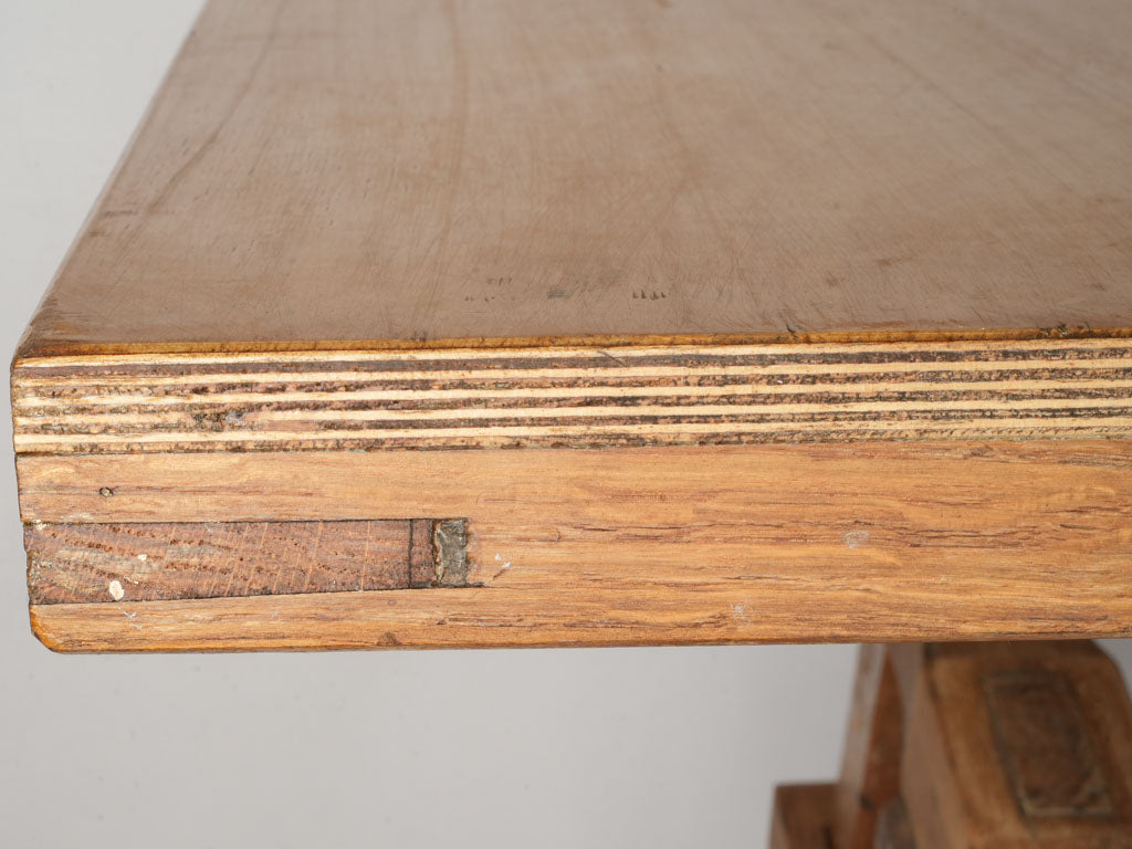 Artisanal vintage drawing table wood