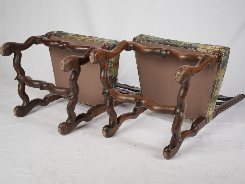 False Pair of Late 17th Century Provençal Ladder-Back Chairs in Walnut