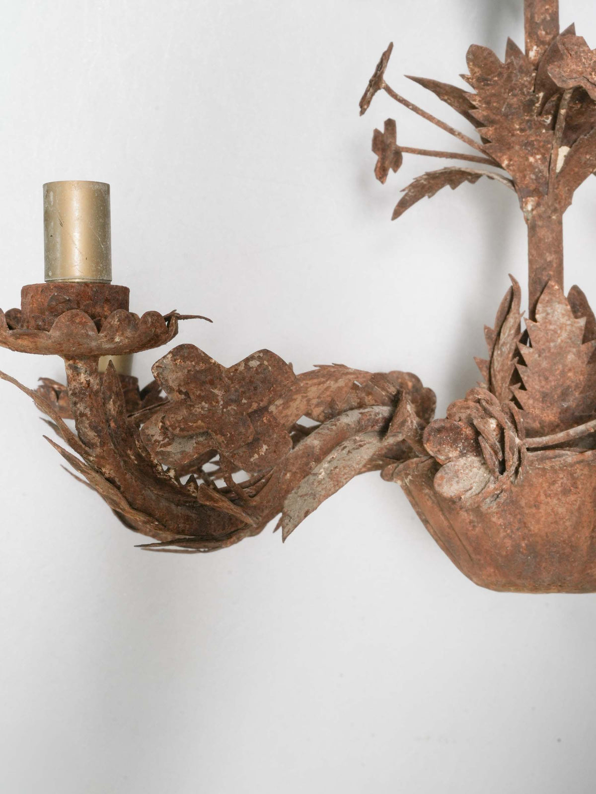 Weathered patina hanging light fixture