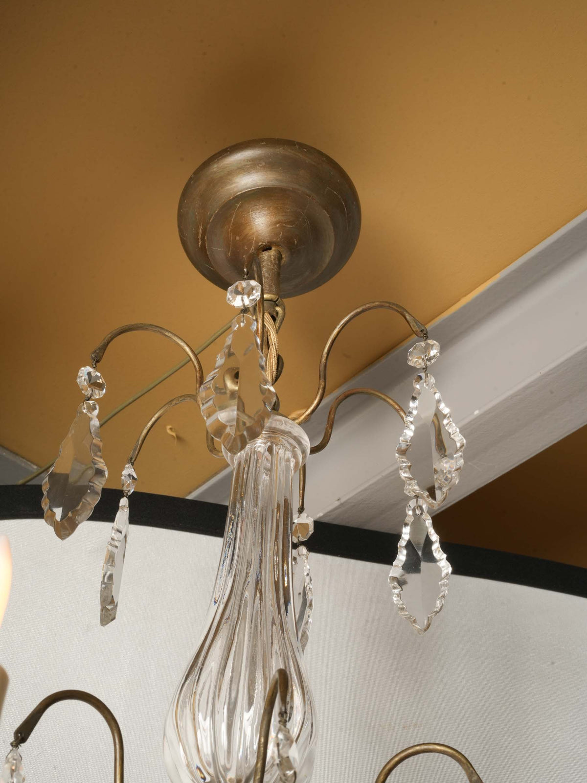 Early 20th-Century French Louis XV-Style Six-Light Chandelier w/ Crystal Pendants - 35½" x 21¼"