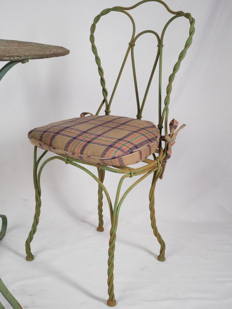 Petite French Napoleon III Garden Suite w/ Twisted Wrought-Iron Chairs