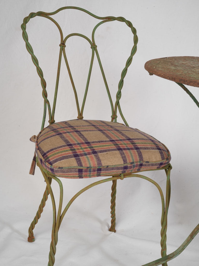 Petite French Napoleon III Garden Suite w/ Twisted Wrought-Iron Chairs