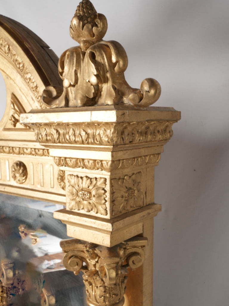 Neoclassical Trophy-Style Pediment Mirror