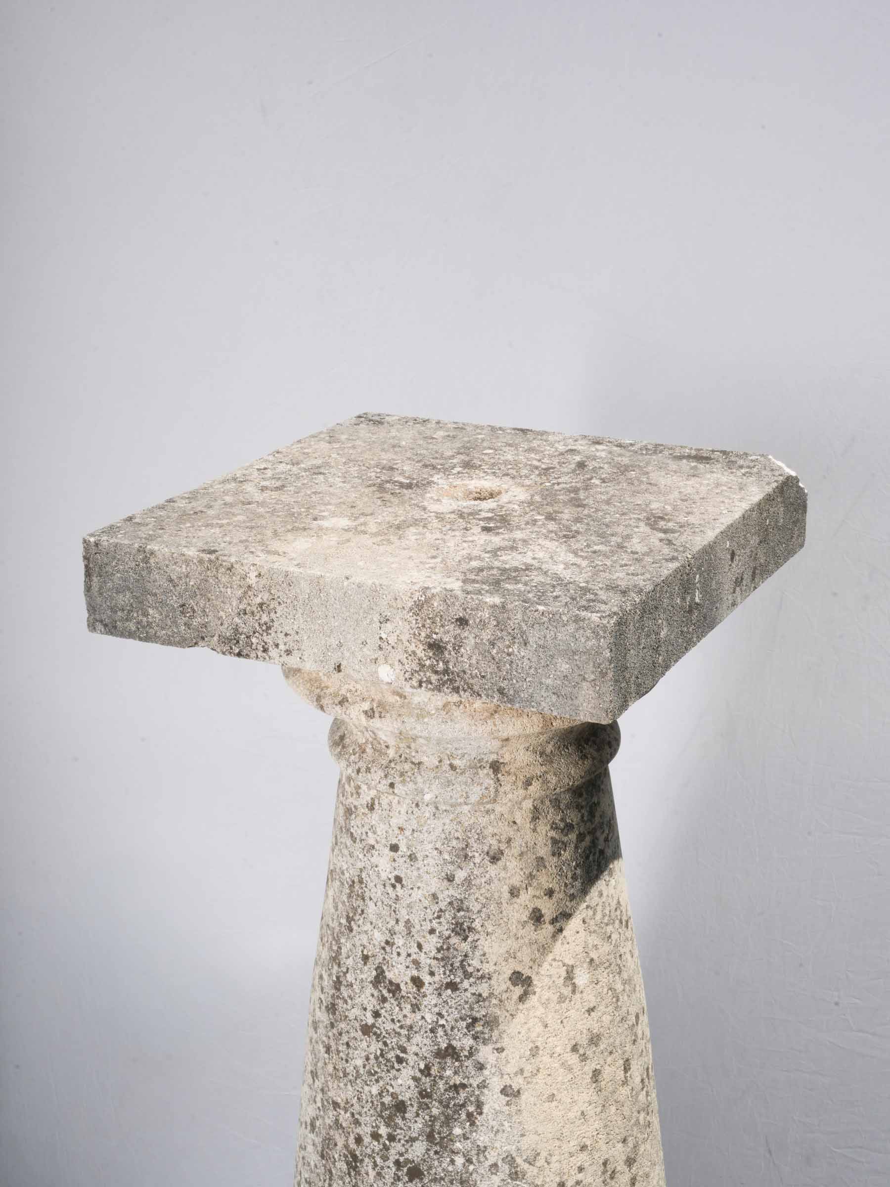 Mid-Century Terrace Pedestal in Provençal Limestone, 4 available - 49½"