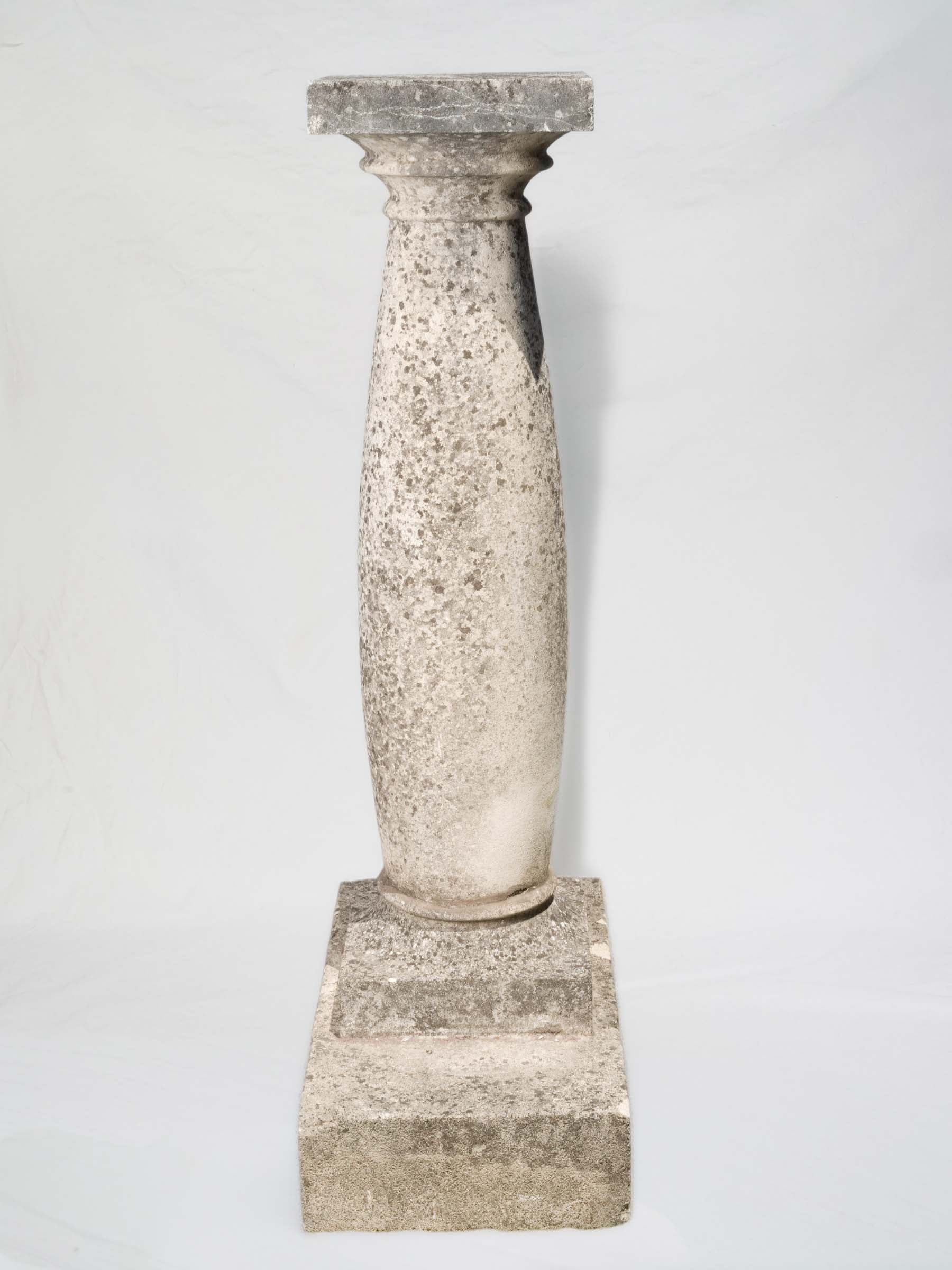 Mid-Century Terrace Pedestal in Provençal Limestone, 4 available - 49½"
