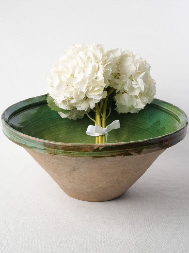 Large 19th-Century Provençal Green Glazed Tian Bowl - 18½"