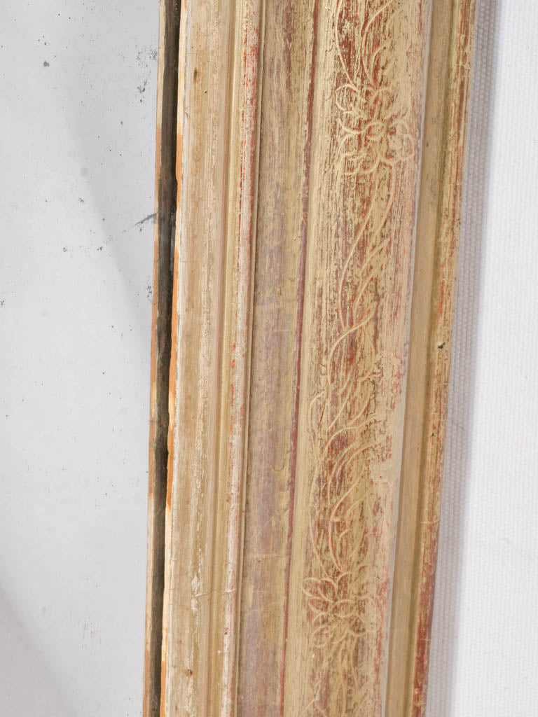 Elegant large French gold leaf vintage mirror