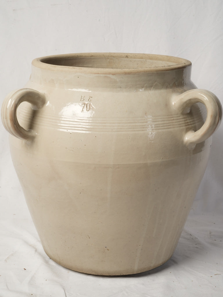 Beige stoneware vessel