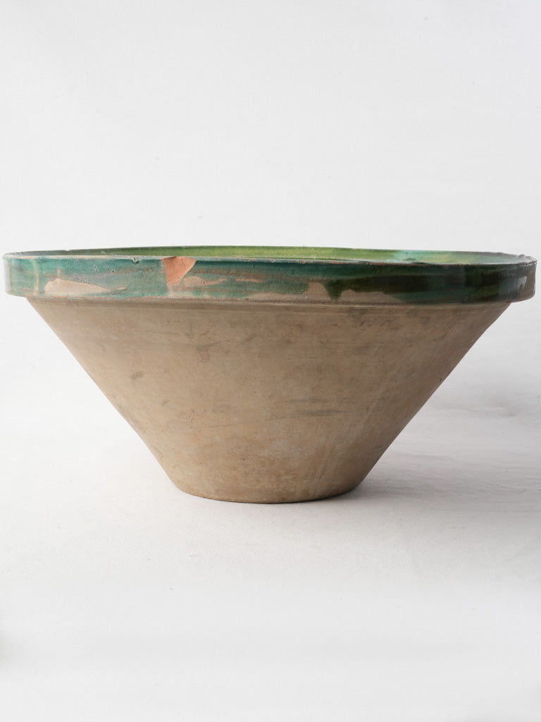 Large 19th-Century Provençal Green Glazed Tian Bowl - 18½"