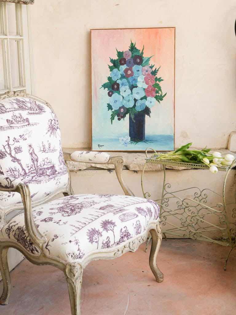 Vibrant floral artwork canvas