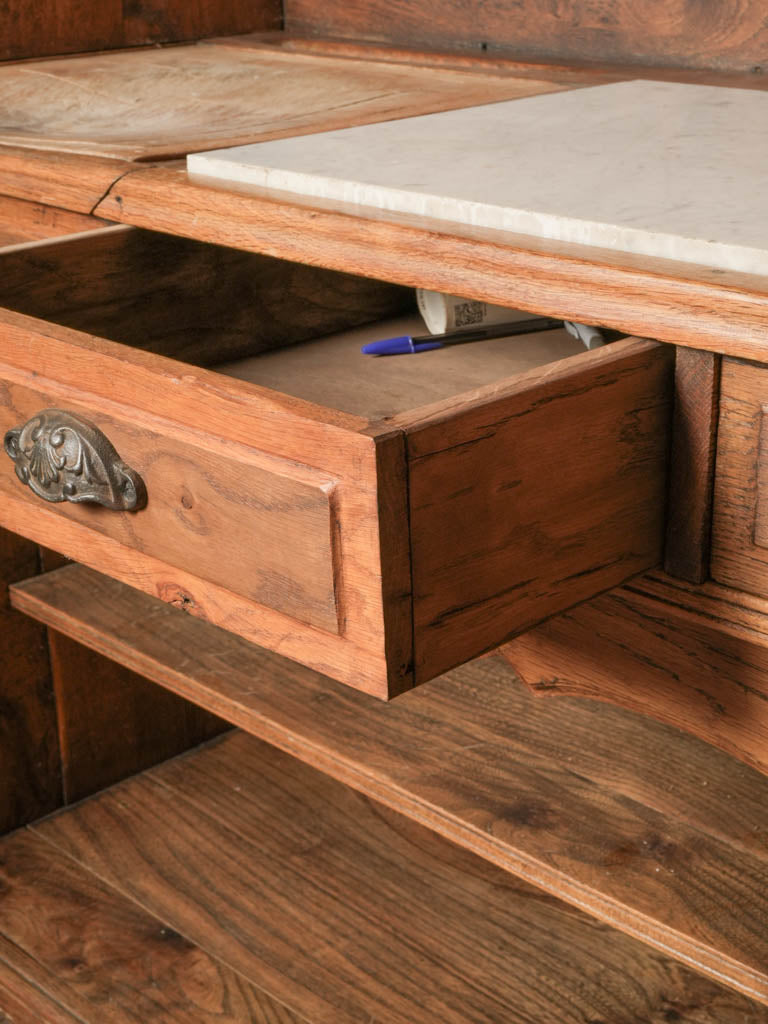 Rich warm-toned oak cabinet