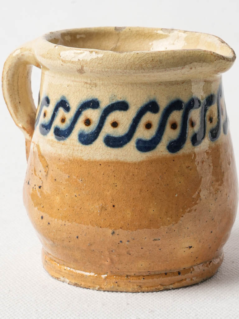 Late 19th Century Savoy Petite Creamer Pot W/ Blue Frieze - 3½"