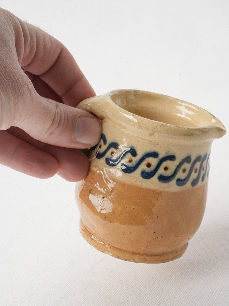 Late 19th Century Savoy Petite Creamer Pot W/ Blue Frieze - 3½"