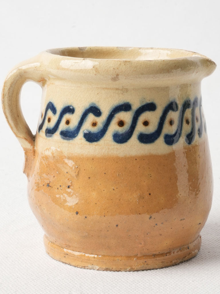 Late 19th Century Savoy Petite Creamer Pot W/ Blue Frieze - 3½"
