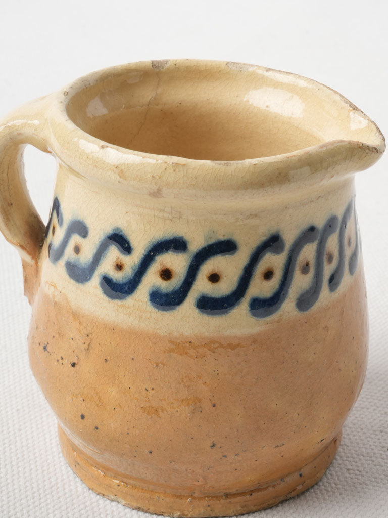 Late 19th Century Savoy Petite Creamer Pot W/ Blue Frieze - 3½"