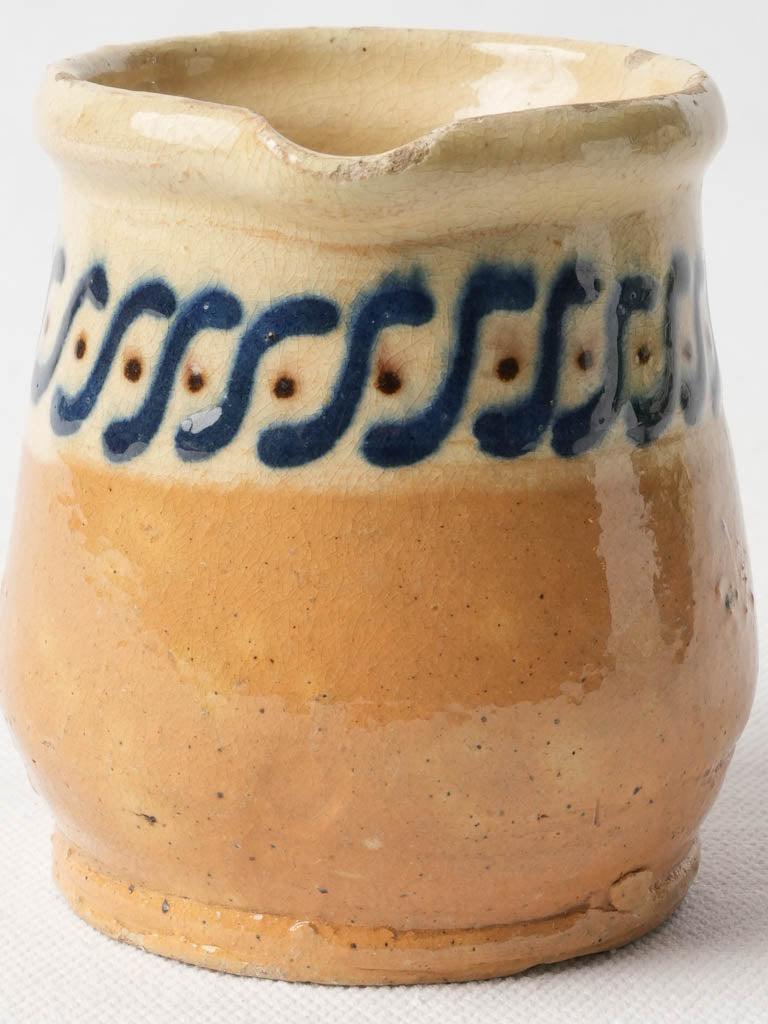Late 19th Century Savoy Petite Creamer Pot W/ Blue Frieze - 3½"