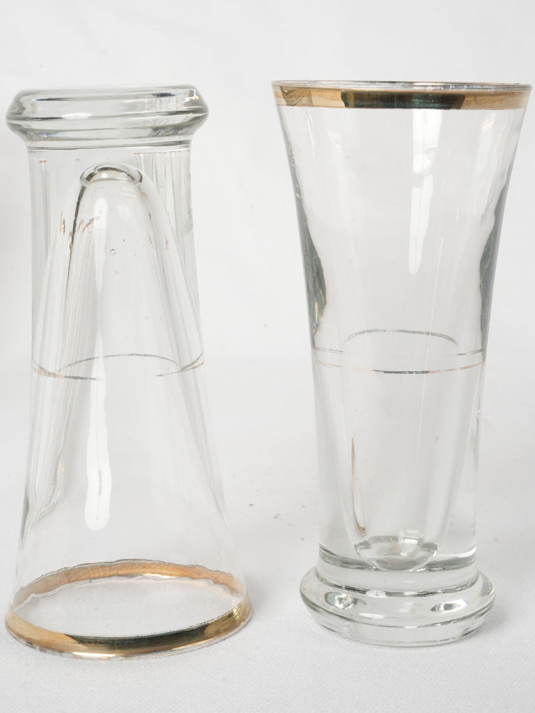 Timeless gilded rimmed aperitif glasses