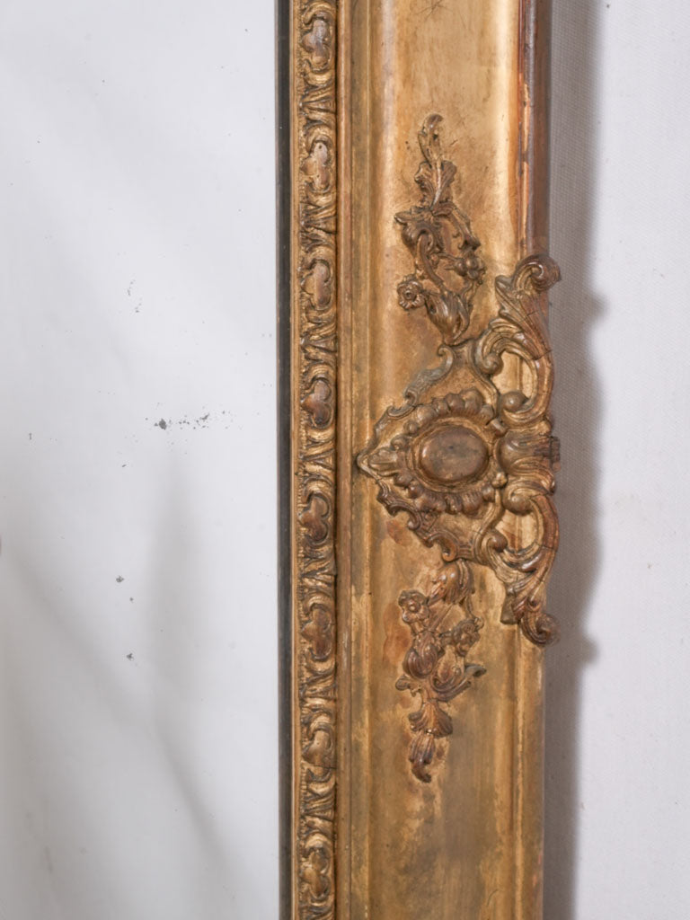 Luxurious, large French antique giltwood mirror