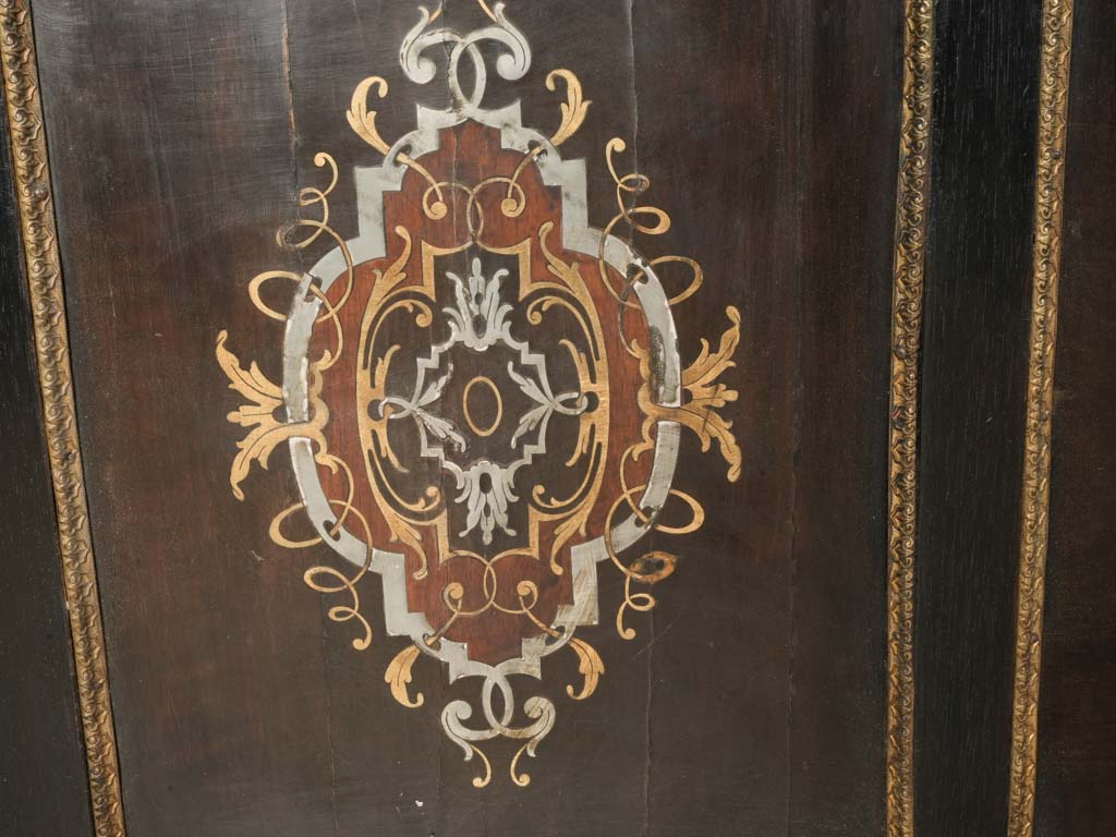 Rare Late 19th Century Ebonized Bar w/ Brass Marquetry and Tap - 36¼" x 70"