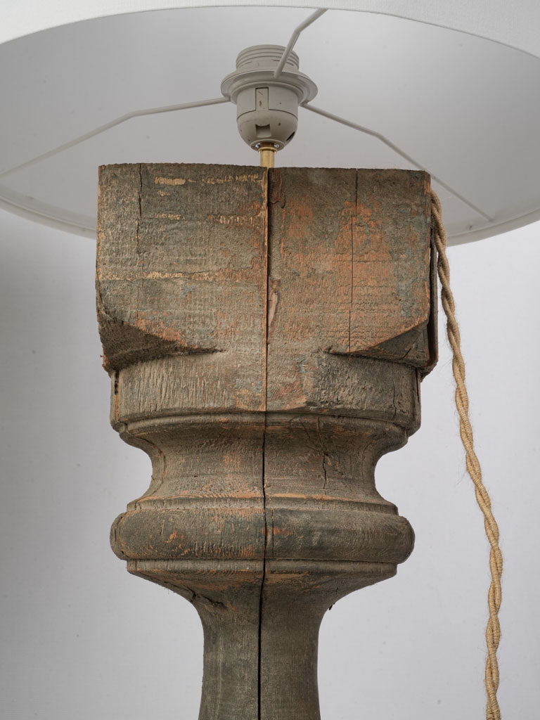 Weathered Hardwood Baluster Lamps