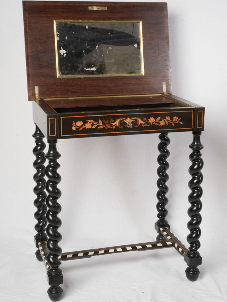 Richly inlaid marquetry console