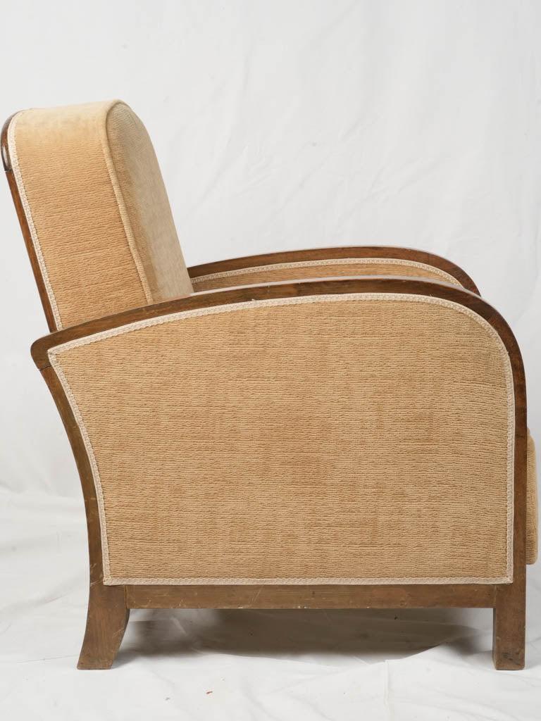 Timeless sleek walnut armchairs