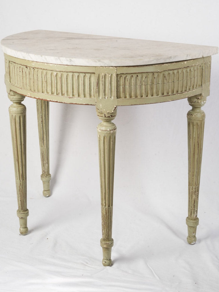 Elegant half-moon hardwood table