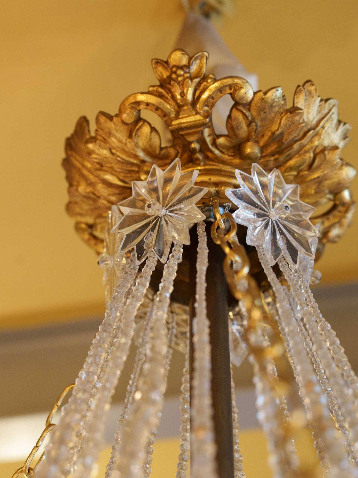 Large Louis XVI-Style Balloon Chandelier w/ Opulent Glass Beadwork - 26½" x 27½"