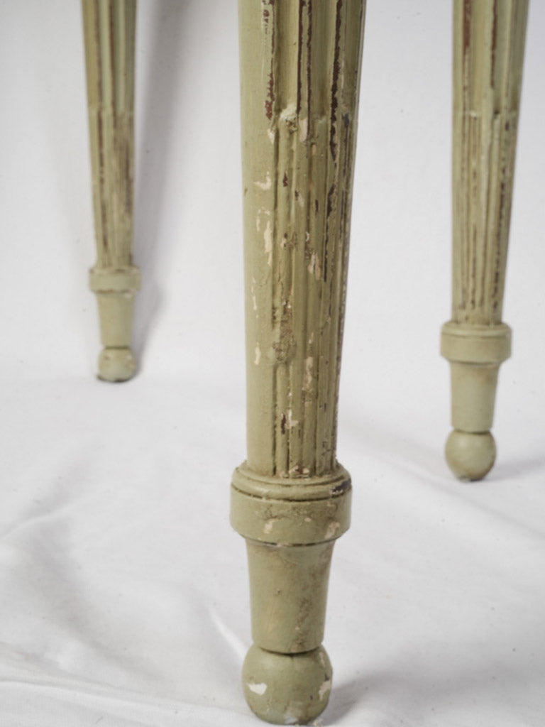 Carved hardwood base marble table