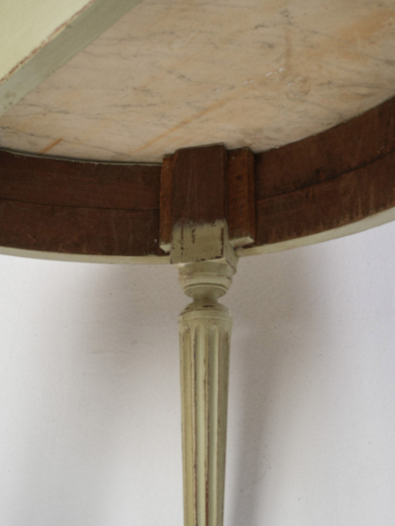 Artisanal gray-veined marble top table