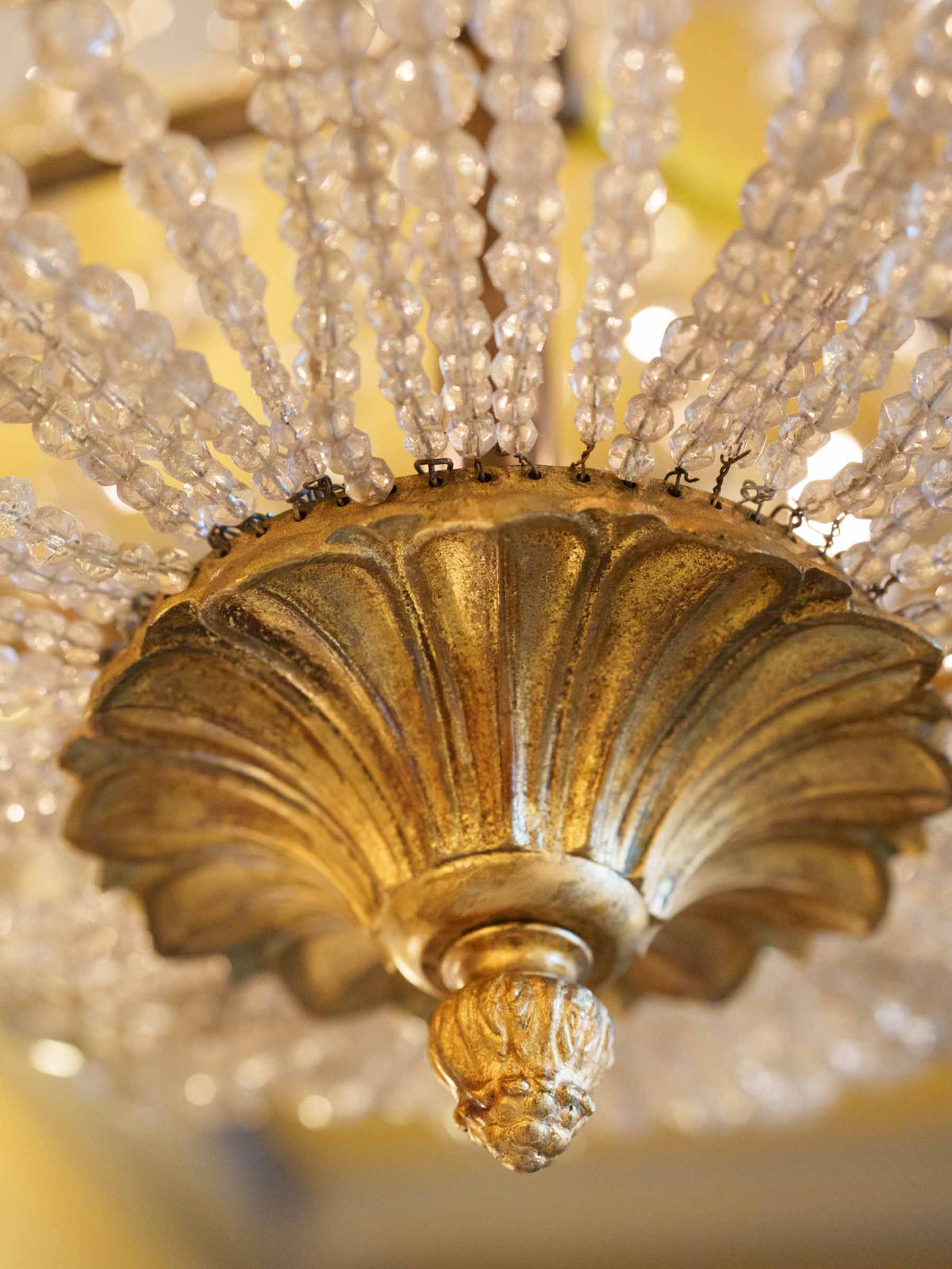 Large Louis XVI-Style Balloon Chandelier w/ Opulent Glass Beadwork - 26½" x 27½"