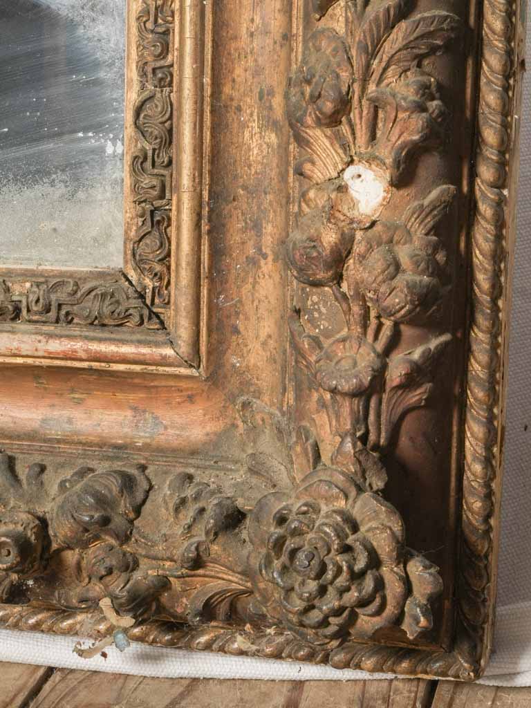 Original antique glass ornate mirror